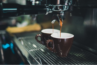 Closeup of coffee cup